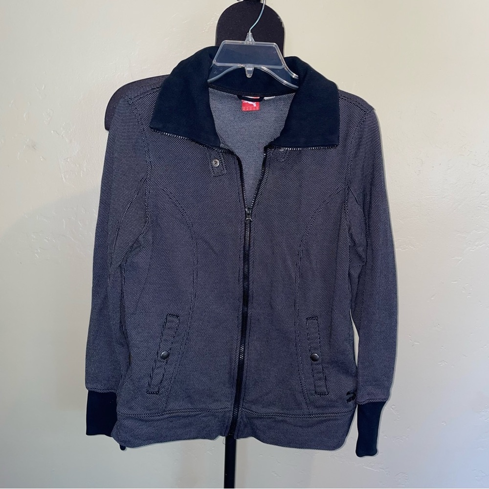 Puma Full Zip Core Jacket Black Charcoal Size XL